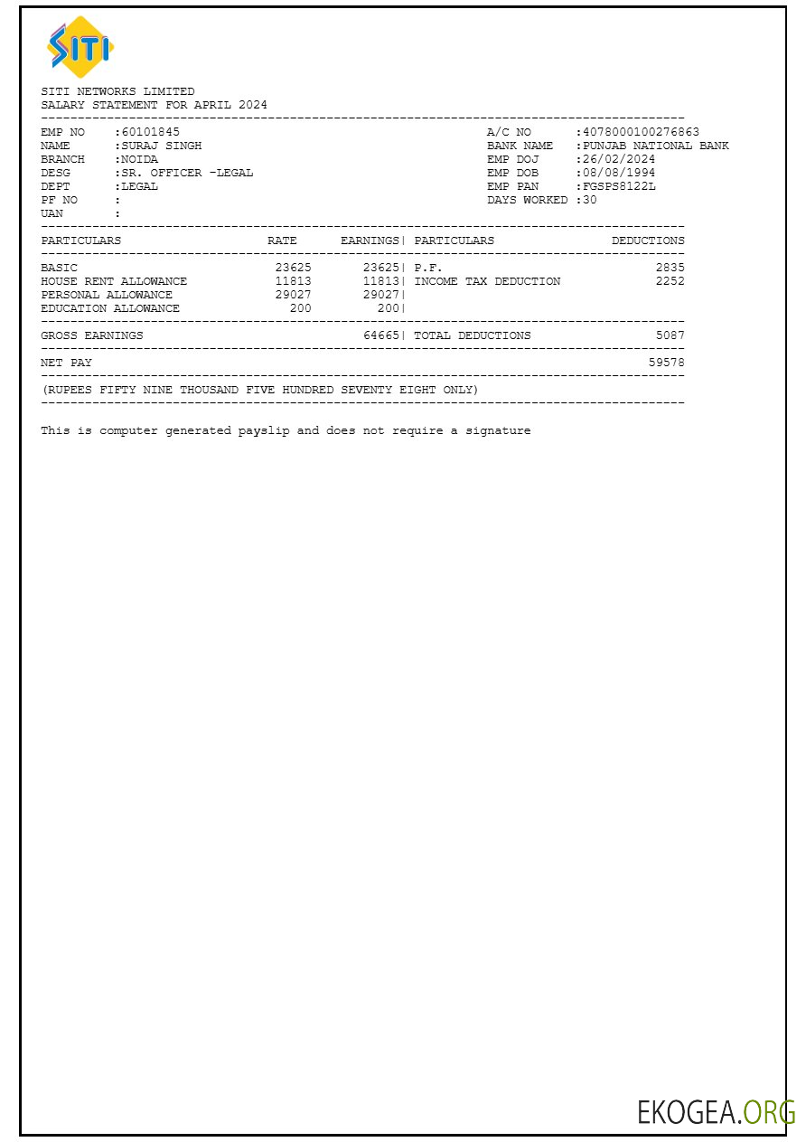 Modèle de fiche de paie Siti Networks aux formats Word et PDF.pdf, 1